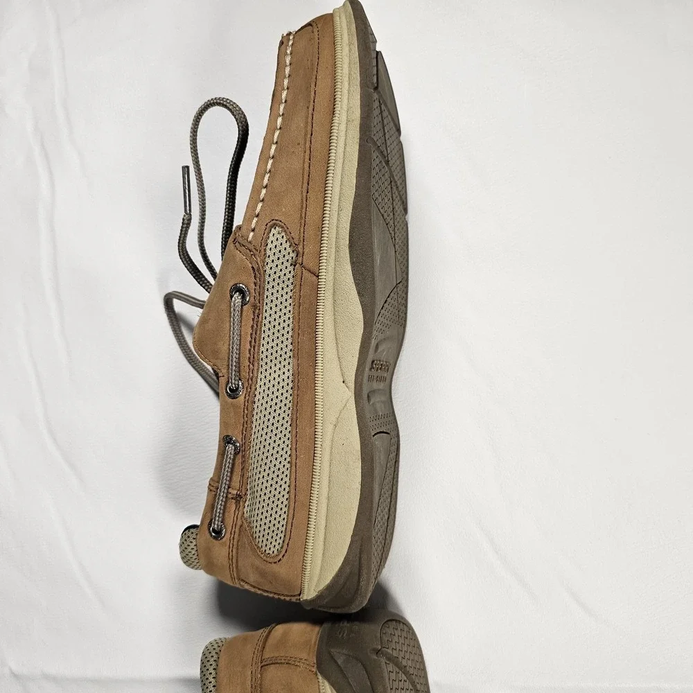 Sperry Top Sider Womens 6.5 Tan Leather Mesh Boat Shoes Casual‎